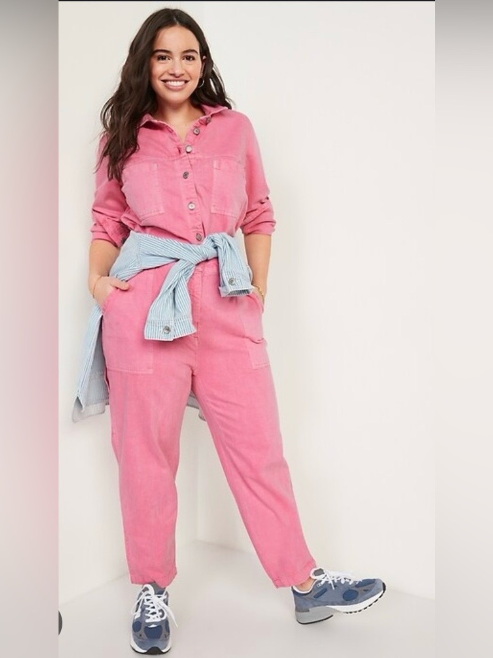 Pink Utility Workwear Jumpsuit